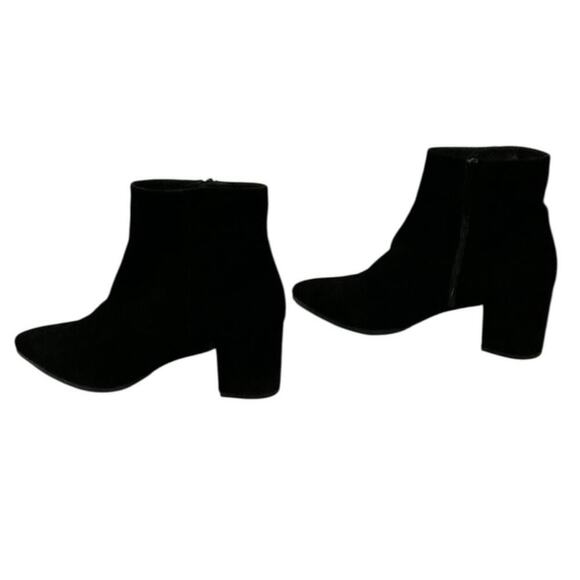 Stuart Weitzman Notazzie Black Suede Ankle Boots Size 9.5 Block Heel Booties - Picture 5 of 9